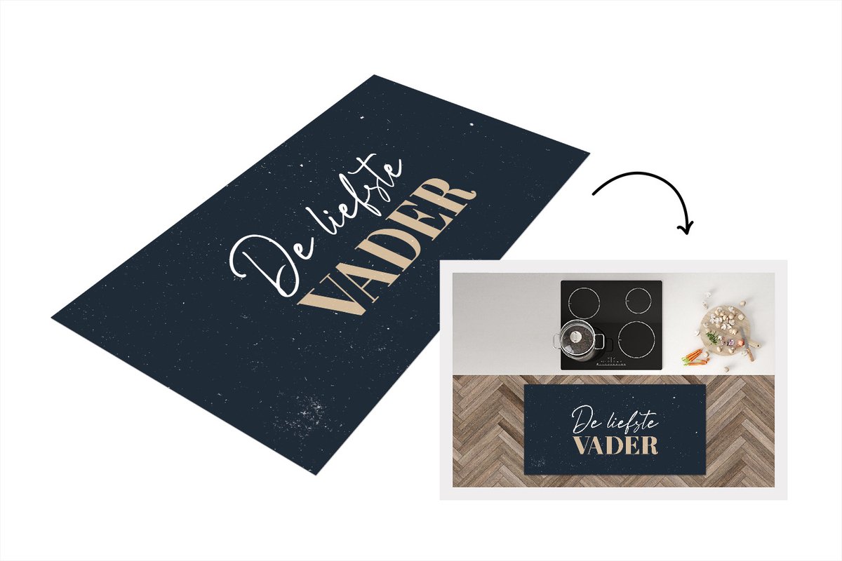 KitchenYeah Keukenloper - Loper keuken - Vader cadeau - Vaderdag - Quote - De liefste vader - Spreuken - 120x60 cm - Keukenloper vinyl Multicolor