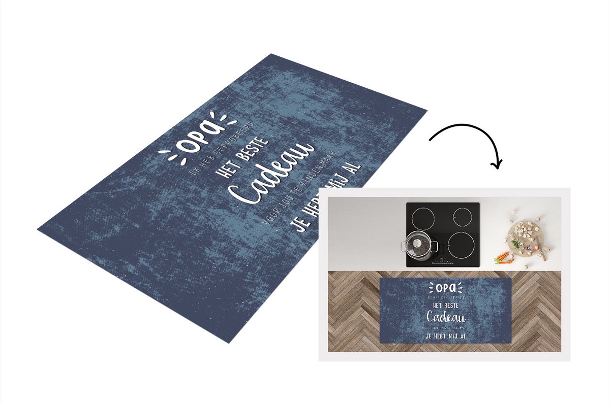 KitchenYeah Keukenloper - Loper keuken - Mannen cadeautjes - Opa - Spreuken - Het beste Cadeau - Quote - Keukenloper vinyl multicolor, foto 2