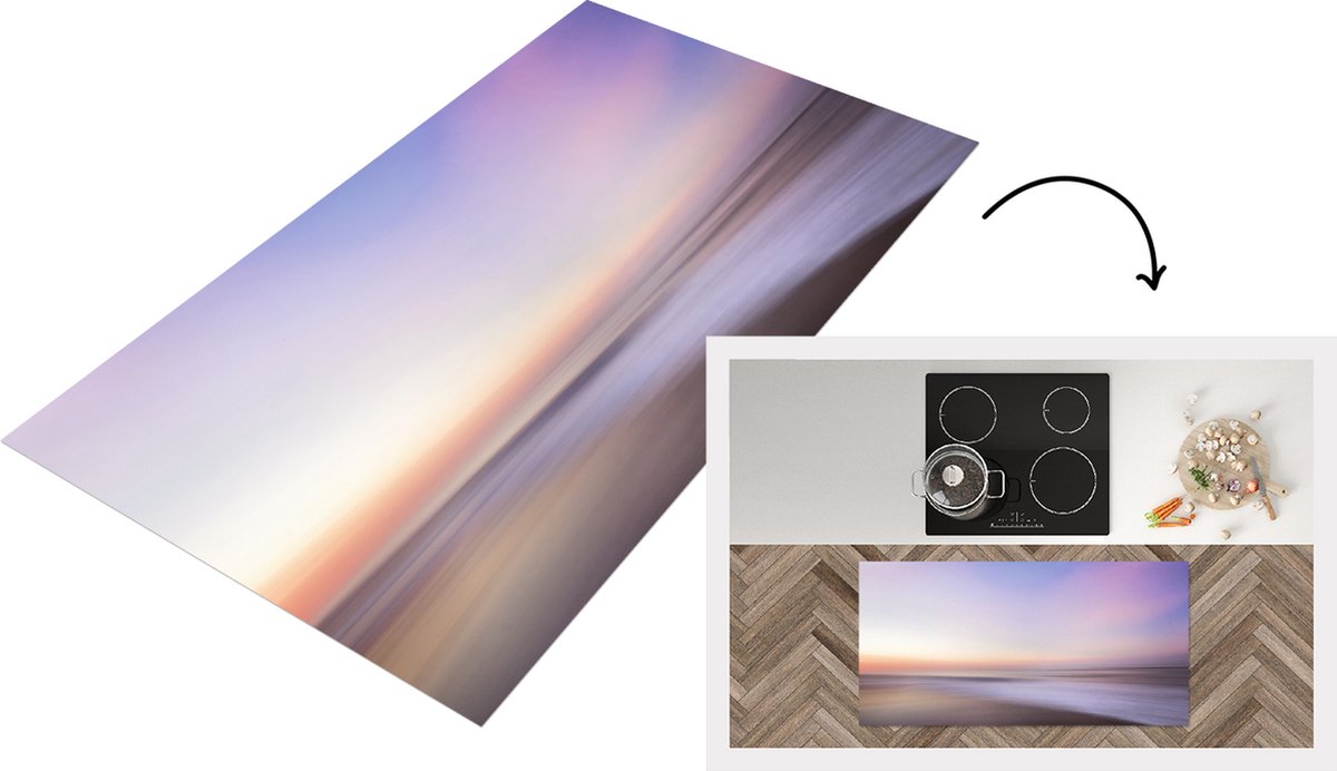 KitchenYeah Keukenloper - Loper keuken - Strand - Kleuren - Pastel - 120x60 cm - Keukenloper vinyl Multicolor