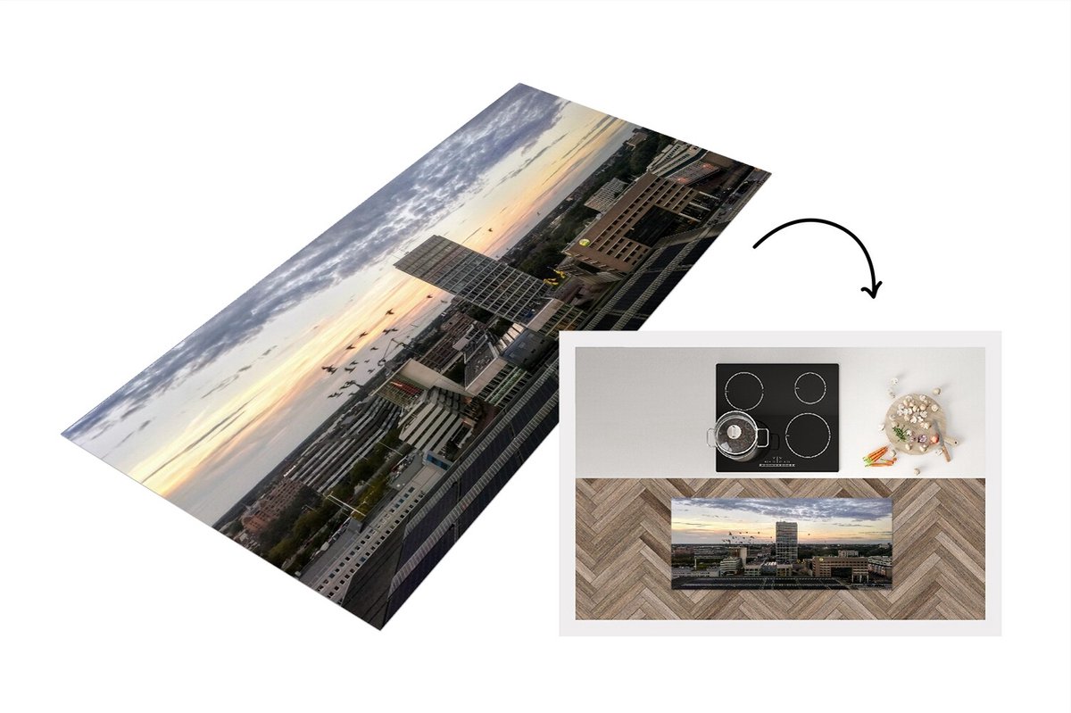 KitchenYeah Keukenloper - Loper keuken - Eindhoven - Hotel - Urban - Keukenloper vinyl Multicolor