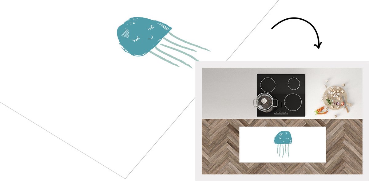KitchenYeah Keukenloper - Loper keuken - Pastel - Kwal - Illustratie - 120x50 cm - Keukenloper vinyl Multicolor
