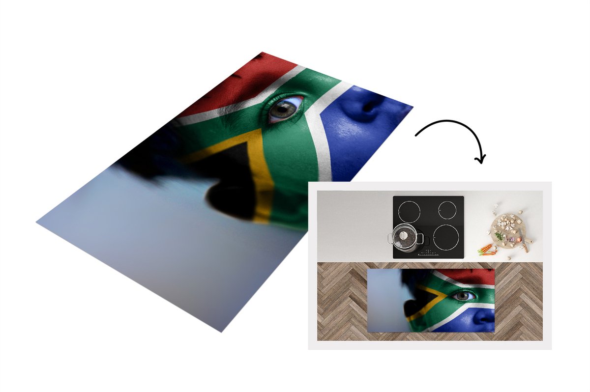 KitchenYeah Keukenloper - Loper keuken - Vlag van Zuid-Afrika - 120x60 cm - Keukenloper vinyl Multicolor