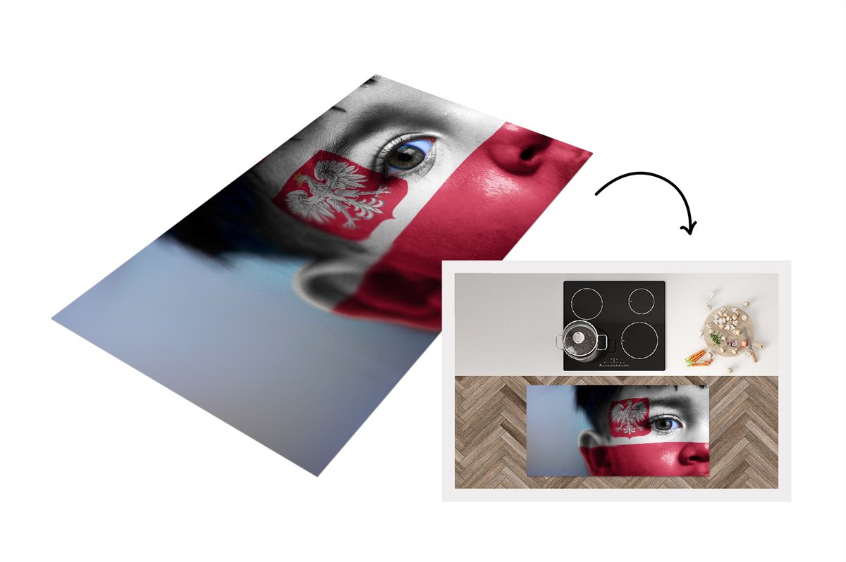 KitchenYeah Keukenloper - Loper keuken - Vlag van Polen - 120x50 cm - Keukenloper vinyl multicolor, foto 2