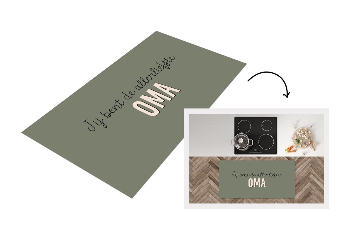 KitchenYeah Keukenloper - Loper keuken - Spreuken - Quotes Jij Bent De Allerliefste Oma - Moederdag - Oma cadeau - 120x60 cm - Keukenloper vinyl Multicolor