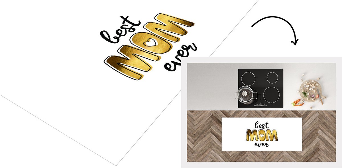KitchenYeah Keukenloper - Loper keuken - Best mom ever - Quotes - Mama - Spreuken - 120x50 cm - Keukenloper vinyl Multicolor