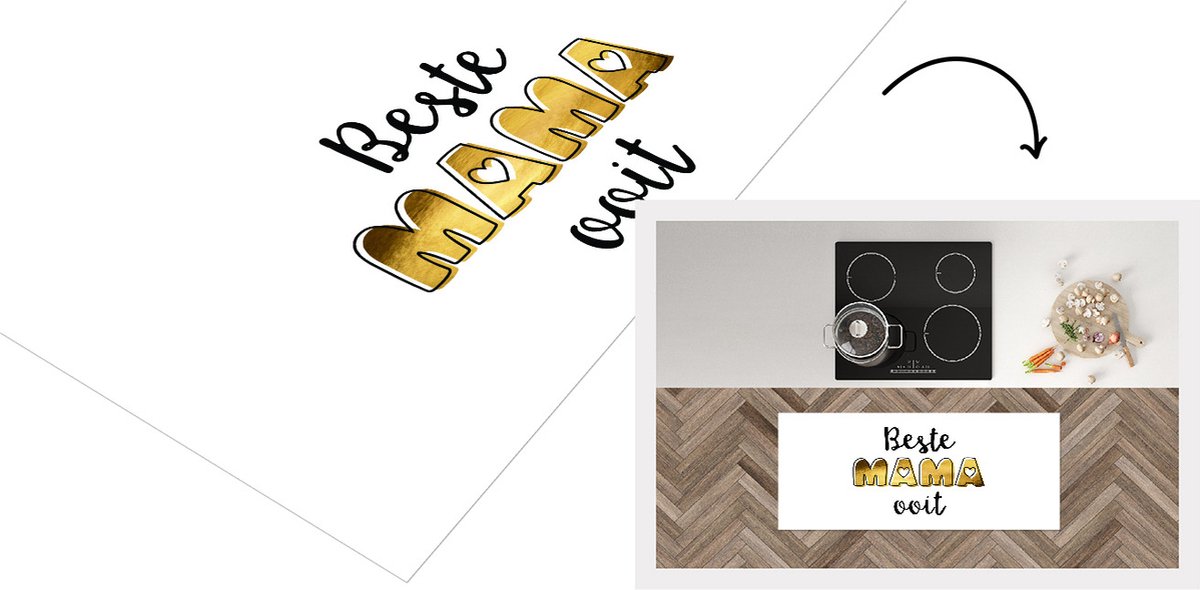 KitchenYeah Keukenloper - Loper keuken - Spreuken - Beste mama ooit - Quotes - Mama - 120x50 cm - Keukenloper vinyl Multicolor