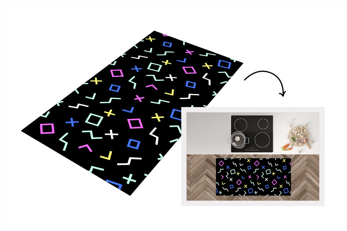 KitchenYeah Keukenloper - Loper keuken - Game Console - Vector - Abstract - 120x60 cm - Keukenloper vinyl Multicolor