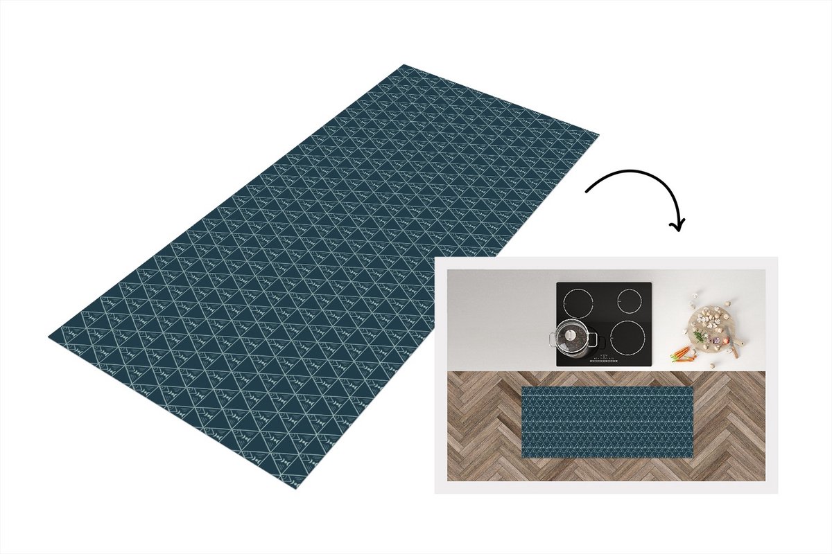 KitchenYeah Keukenloper - Loper keuken - Design - Jongens - Driehoek - Kind - Keukenloper vinyl Multicolor