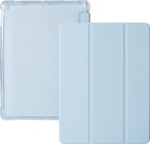 iPad Hoes 2017 / 2018 / Air / Air 2 - Clear Back Folio Cover met Apple Pencil Opbergvak - Magnetische iPad Case - Blauw - Schokbestendige iPad Hoesje - Geschikt voor Apple iPad 5e