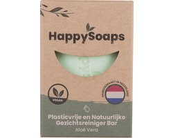 HappySoaps Gezichtsreiniger Bar & Make-up Remover - Aloe Vera - Zacht, Verzorgend en Lekker Geurend - 100% Plasticvrij, Vegan & Natuurlijk - 70gr