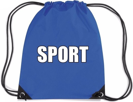 Foto: Nylon sport gymtasje sporttasje zwemtasje blauw jongens en meisjes