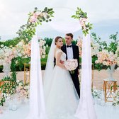 Happymoment Rozenbogen - Bruiloft decoratie - bruiloft boog - Backdrop frame - decoratieve rekwisieten - bloem rekken - voor bruiloft verjaardag en afstudeerfeest - goud - 1.8 x 0.8M