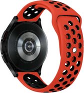 Strap-it Smartwatch bandje 18mm - sport bandje geschikt voor Garmin Vivoactive 4s - 40mm / Vivomove 3s - 39mm / Venu 2s - 40mm - rood/zwart