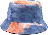 Bucket Hat Tie Dye - Lengte 28 cm - Oranje en Blauw