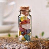 Bixorp Gems - Kristallen Flesje Edelstenen Regenboog Agaat - Prachtige Natuurlijke Regenboog Agaat in Kristallen Fles - 60mm