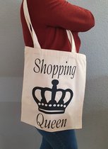 Shopping Queen - Bedrukte tas - Katoenen tas - Shopper - Bedrukte tassen - Shopping bag - Kado