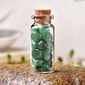 Bixorp Gems - Kristallen Flesje Edelstenen Groene Aventurijn - Prachtige Natuurlijke Groene Aventurijn in Kristallen Fles - 60mm