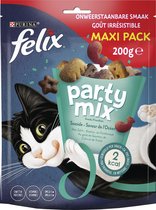 Felix Party Mix Seaside - Kattensnacks - Zalm, Koolvis & Forel- 5 x 200g