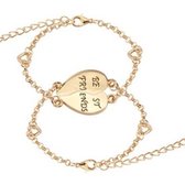 Bixorp Friends - Bracelet d'amitié en or pour deux - Beau bracelet d'amitié en métal pour 2 BFFs / Best Friends / Sisters