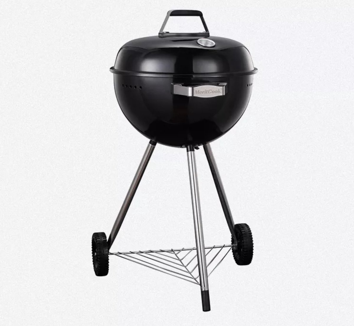 Luxaliving - Houtskoolbarbecue - Kogelbarbecue B46 x H90 centimeter - Ronde Barbecue - Barbecue op Wielen - Zwart - Metaal