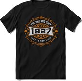 1927 The One And Only | Feest Kado T-Shirt Heren - Dames | Goud - Zilver | Perfect Verjaardag Cadeau Shirt | Grappige Spreuken - Zinnen - Teksten |