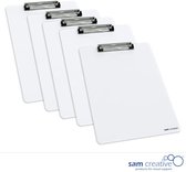 Whiteboard Klembord Blanco (A4 set 5 stuks) | Notitiebord Whiteboard | Inspectiebord Whiteboard | Whiteboard Clipboard