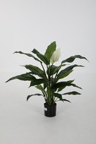 Kunstplant Spathiphyllum - topkwaliteit decoratie - Wit - zijden tak - 75 cm hoog