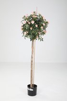 Kunstplant Roos - topkwaliteit decoratie - Groen - zijden plant - 150 cm hoog