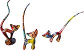 Graffiti Art Decoratief beeld Kleurrijke Katten 3 stuks