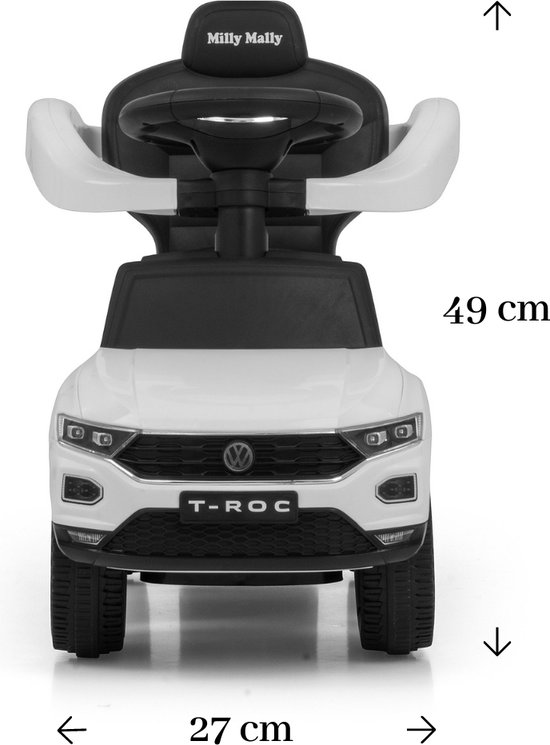 Milly Mally VOLKSWAGEN TROC loopauto met duwstang wit