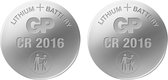 GP Batterij CR 2016 - Knoopcel - Lithium - 3Volt - 2 STUK(S)