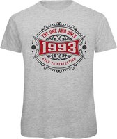 1993 The One And Only | Feest Kado T-Shirt Heren - Dames | Antraciet - Donker Rood | Perfect Verjaardag Cadeau Shirt | Grappige Spreuken - Zinnen - Teksten | Maat S