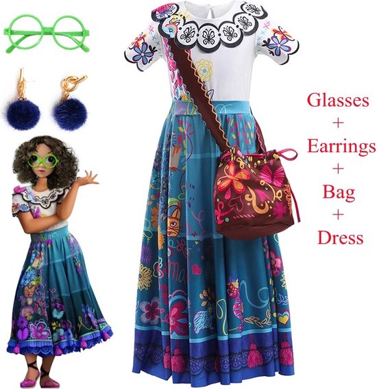 Robe Encanto Mirabel | Costumes Cosplay Pour Filles - 4/5 Ans