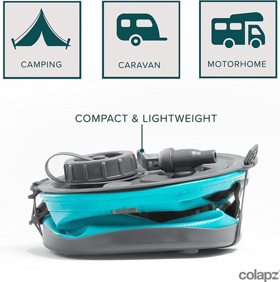 Colapz 2-in-1 Opvouwbare Waterdispenser 8L - Waterkan met Kraantje voor Kamperen - Waterkaraf met Deksel - Jerrycan met Kraantje - Watertank - Limonadetap - Blauw - Kamperen met Caravan en Camper in 2024 van Colapz — afbeelding 3