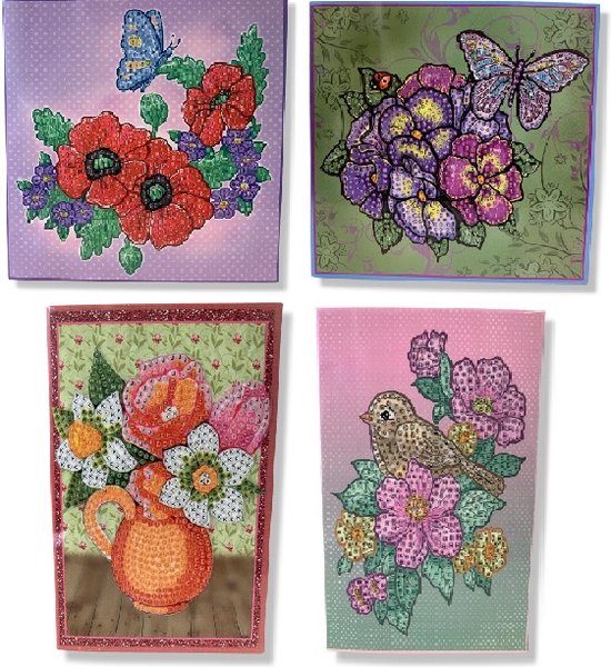Diamond Painting Wenskaarten Bloemen Diamond Painting Wenskaarten Bloemen