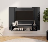 Tv-wandmeubel 120x23,5x90 cm spaanplaat hoogglans grijs