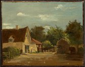 Kunst: Lionel Bicknell Constable, Cottage, c. 1850, Schilderij op canvas, formaat is 60X90 CM