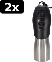 2x KONG H2O DRINKFLES RVS ZWART 740ML