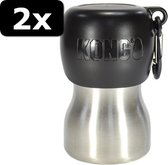 2x KONG H2O DRINKFLES RVS ZWART 280ML