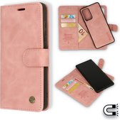 Casemania Hoesje Geschikt voor Samsung Galaxy A33 5G Pale Pink - 2 in 1 Magnetic Book Case