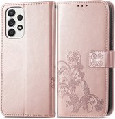 Bloemen Book Case - Samsung Galaxy A53 Hoesje - Pink