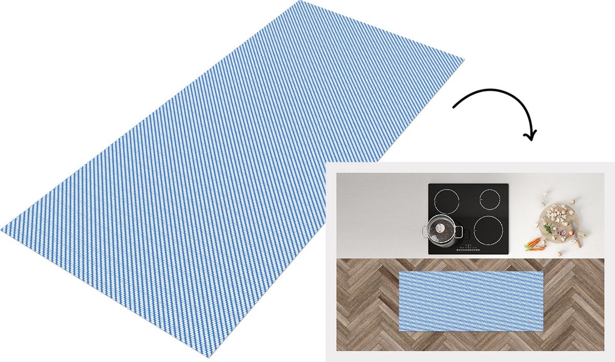 KitchenYeah Keukenloper - Loper keuken - Broek - Structuur - Denim - Patronen - Keukenloper vinyl Multicolor