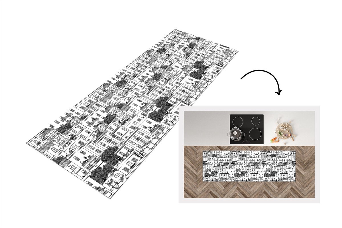 KitchenYeah Keukenloper - Loper keuken - Patronen - Athene - Huis - Keukenloper vinyl multicolor, foto 3