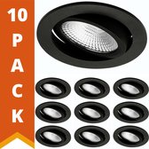 Proventa DimToWarm LED Inbouwspots zwart - Spatwaterdicht - Dimbaar & Kantelbaar - 10 spots