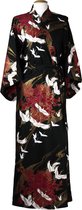 DongDong - Originele Japanse kimono - Katoen - Kraanvogel motief - Zwart - L/XL