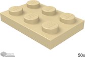 LEGO Plaat 2x3, 3021 Tan 50 stuks
