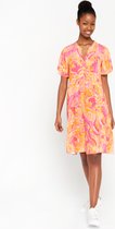 LOLALIZA Jurk met artwork - Roze - Maat 48