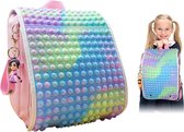 AO®️Fidget Pop On It Backpack for School, Rainbow Pop Bubble Fidget Backpack Kinderrugzak Schooltas Rugzak -roze
