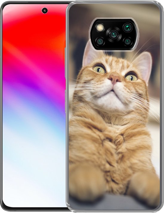 Coque Xiaomi Poco X3 Pro - Chat - Canapé - Oranje - Coque de téléphone en Siliconen