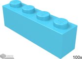 Lego Bouwsteen 1 x 4, 3010 Donker azuur 100 stuks